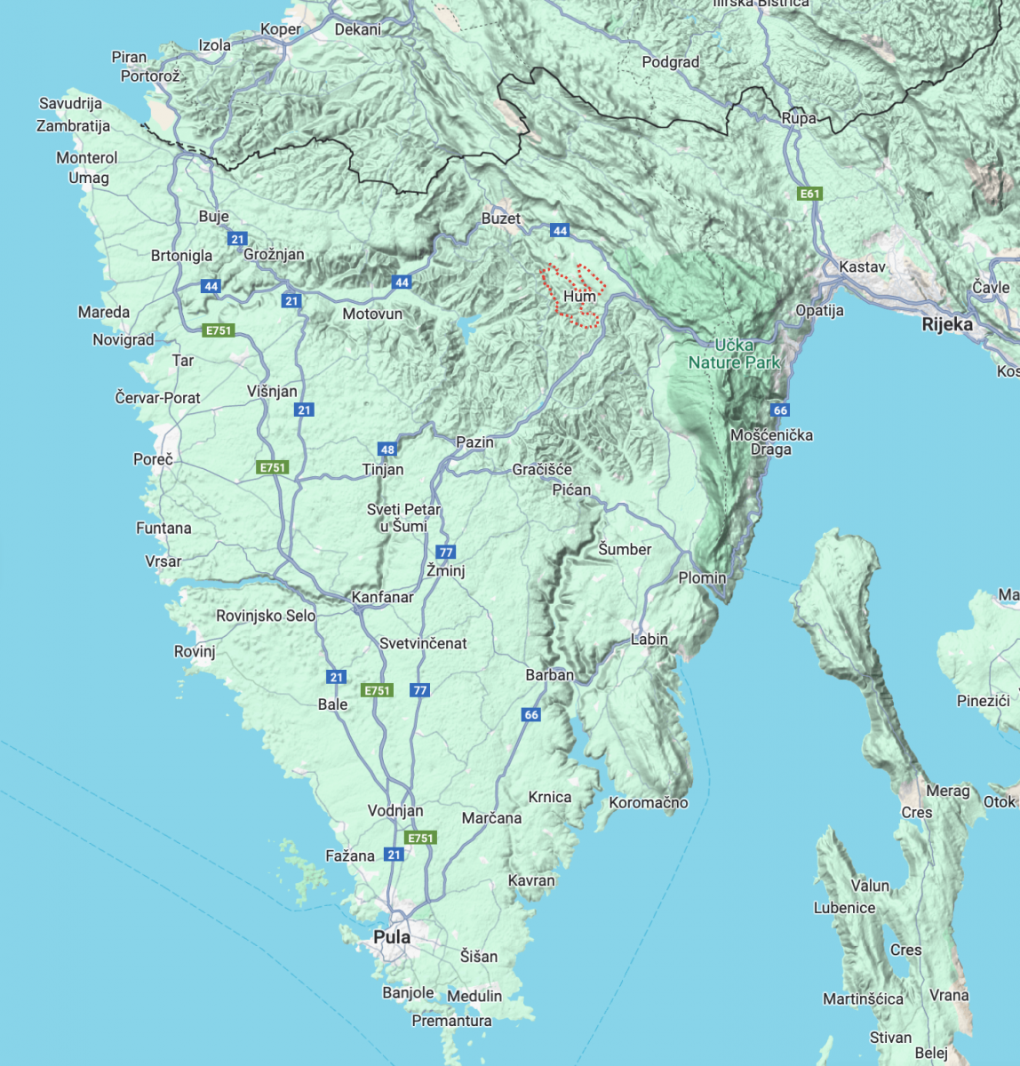 hum-town-istria-on-a-map